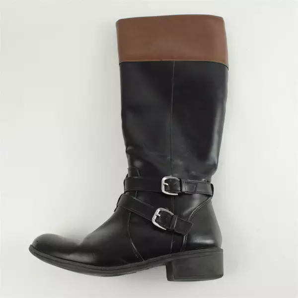 Arizona "Denver” Faux Leather Women’s Sz 9.5 Riding Boots Reg Calf Black/Brown