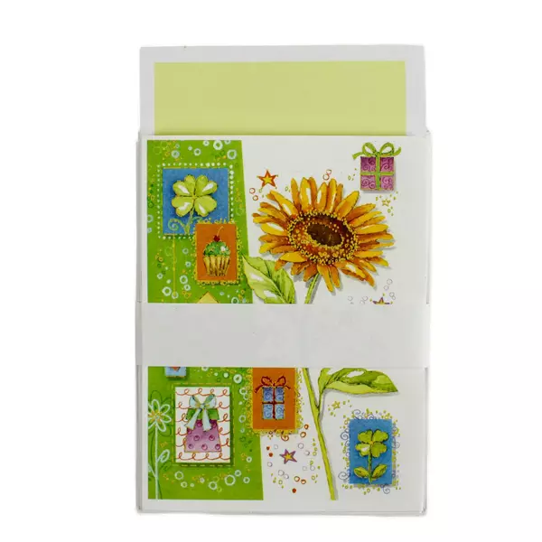 New Greeting Card Set 10 Cards Envelopes + Notepad 7x4.5in Compact Gift
