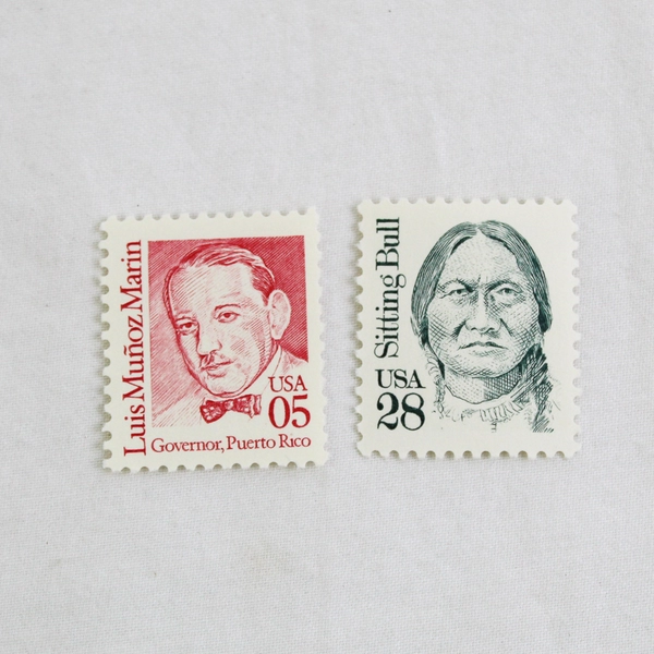 Lot Of 5 USPS Stamps 1989 1990 Sitting Bull Circus Wagon Luis Munoz Marin MNH OG