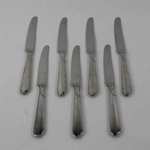 Lot Of 7 Oneida Silver Radius (Stainless) Flatware Dinner Knives 9.75" Long