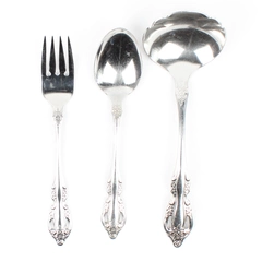 Lot Of 3 Oneida Silver Samantha (Stainless) Flatware Ladle Salad Fork Soup Spoon