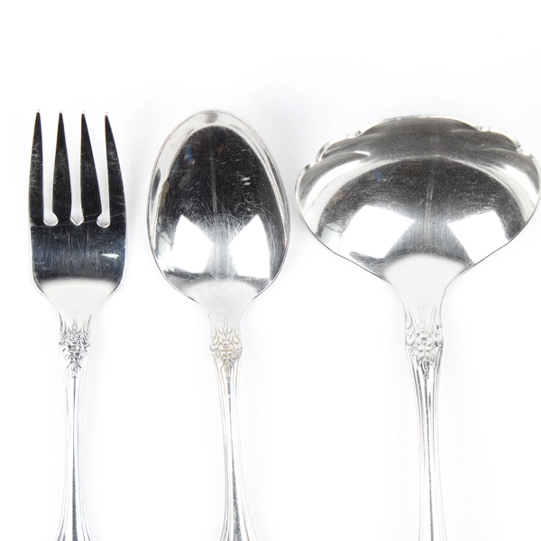 Lot Of 3 Oneida Silver Samantha (Stainless) Flatware Ladle Salad Fork Soup Spoon