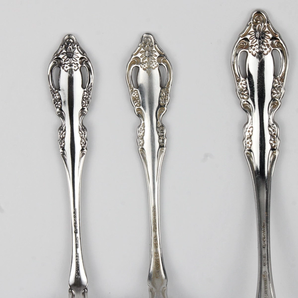 Lot Of 3 Oneida Silver Samantha (Stainless) Flatware Ladle Salad Fork Soup Spoon