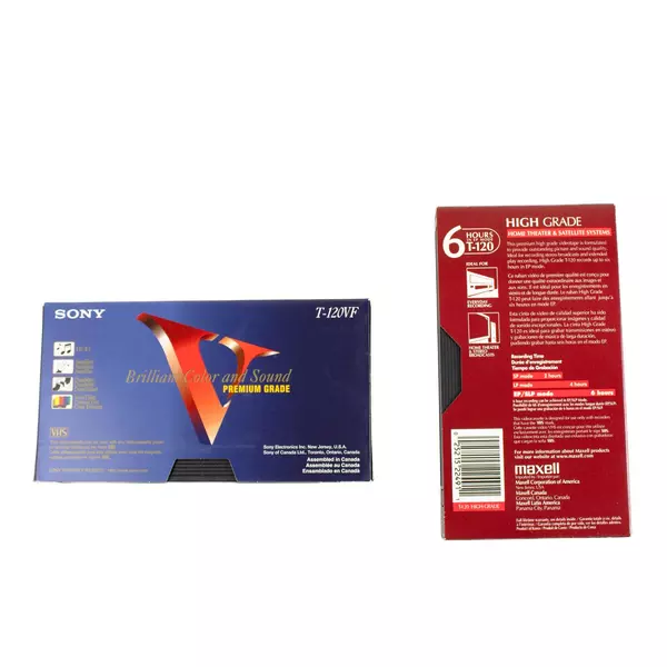 Lot of 2 New Sony & Maxell Blank VHS Tapes 6HR VCR Recording