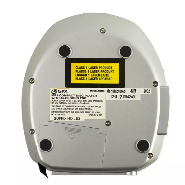 GPX C3960 Compact Disc Player with Owner's Manual Untested