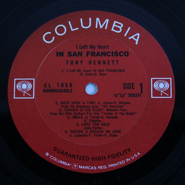 1962 Tony Bennett I Left My Heart In San Francisco LP Mono