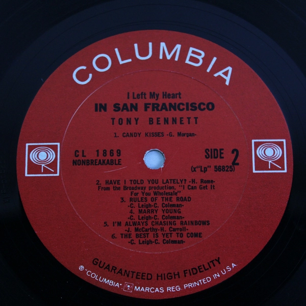 1962 Tony Bennett I Left My Heart In San Francisco LP Mono