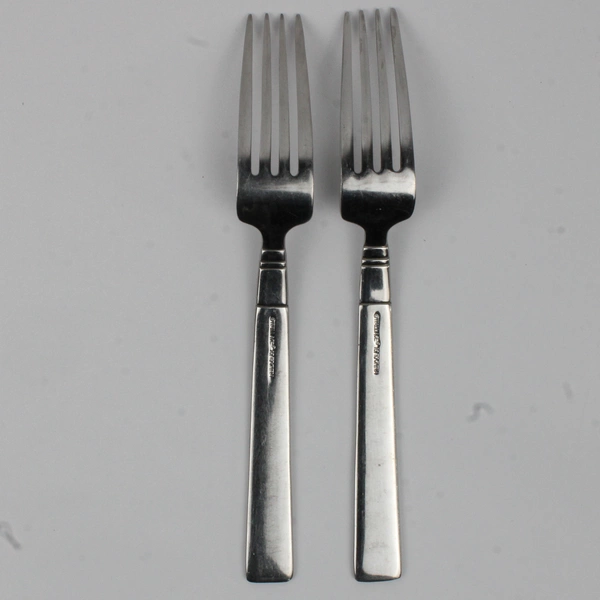 Lot of 2 Wallace Silver Chantel Pattern 18/10 SS Dinner Forks 8" Rare HTF