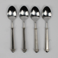 Lot of 4 Wallace Silver Unknown Pattern Stainless Soup Spoons 8.25" Rare HTF