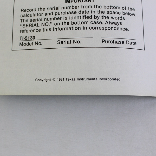 Vintage Texas Instruments TI-5130 Printer Display Calculator With Memory 1981