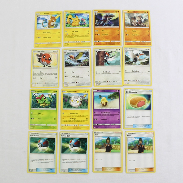 Lot Of 16 Pokemon Basic Trainer Stage 1 Trading Cards 2017 TCG Used