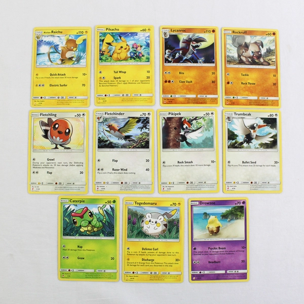 Lot Of 16 Pokemon Basic Trainer Stage 1 Trading Cards 2017 TCG Used