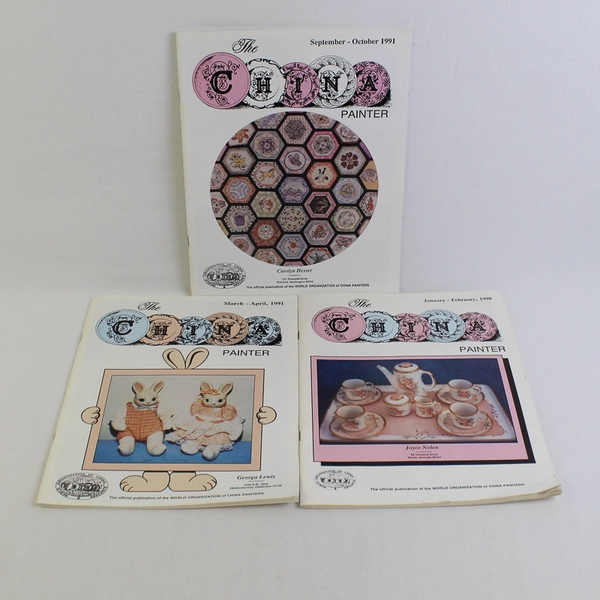 Lot of 3 The China Painter Magazines 1990-1991 Good