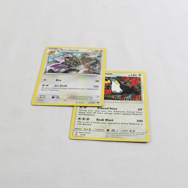 Lot Of 2 Pokemon Trading Cards Aerodactyl Restored 2016 Toucannon Stage 2 2017