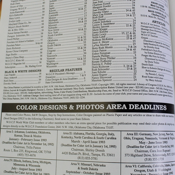 Lot of 3 The China Painter Magazines Mar/Apr May/June & Jul/Aug 1992 Issues Good