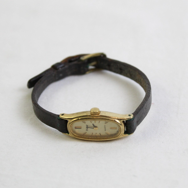 VTG Pulsar Gold-Tone Women's Wristwatch V220-5140 Leather Band 6mm