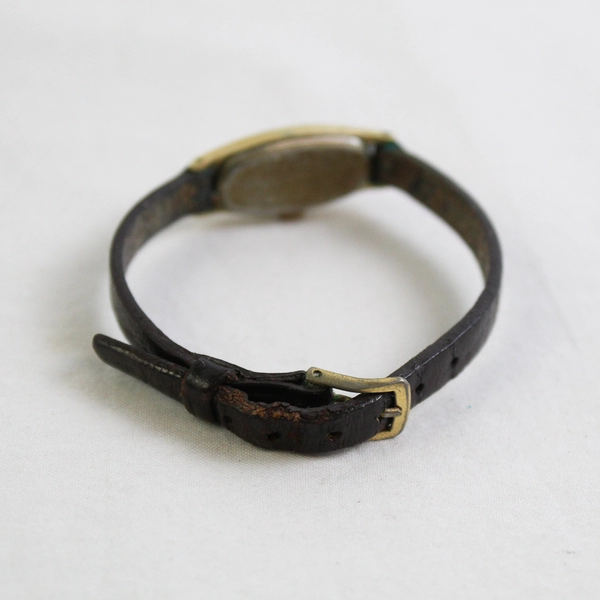 VTG Pulsar Gold-Tone Women's Wristwatch V220-5140 Leather Band 6mm