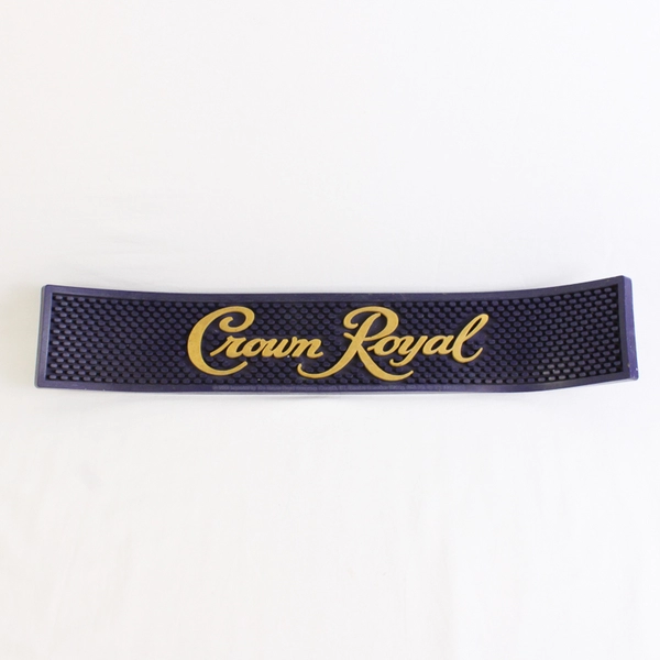 Crown Royal Purple/Yellow Silicone Bar Service Mat Spill Rail 2006 20.5" Long