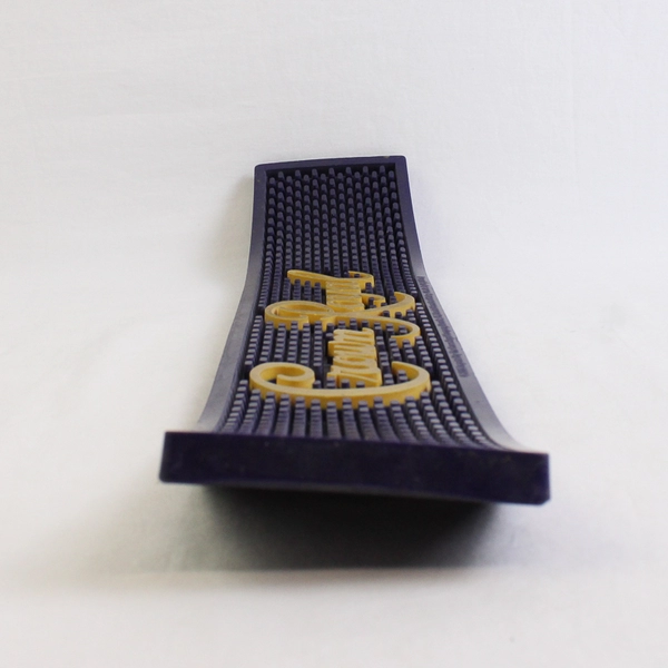 Crown Royal Purple/Yellow Silicone Bar Service Mat Spill Rail 2006 20.5" Long