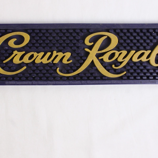 Crown Royal Purple/Yellow Silicone Bar Service Mat Spill Rail 2006 20.5" Long