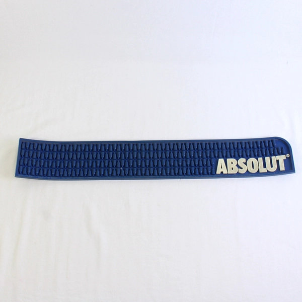 Absolut Blue/White Silicone Bar Service Mat Spill Rail 2006 23" Long