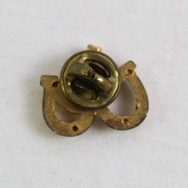 Vintage Republican Elephant Horseshoe Gold-Tone Lapel Pin