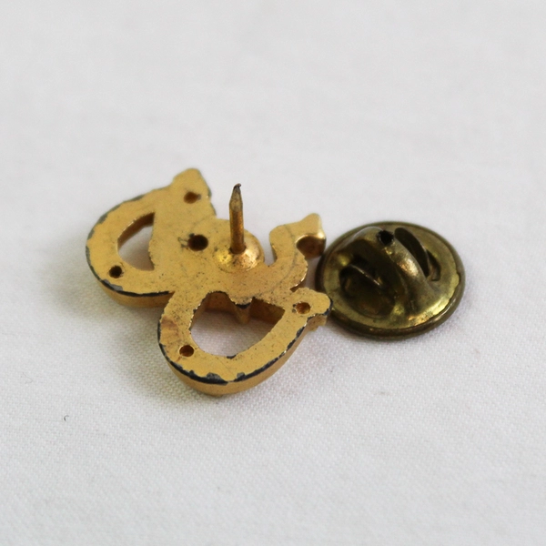 Vintage Republican Elephant Horseshoe Gold-Tone Lapel Pin