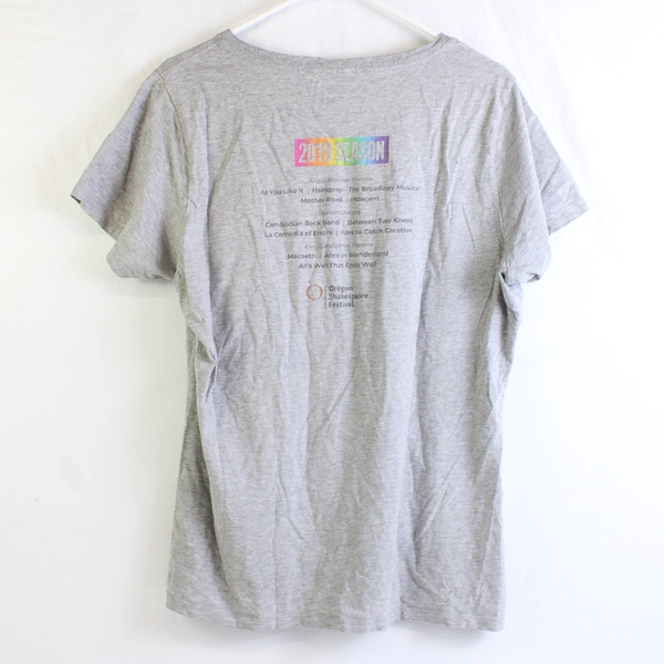 2019 Oregon Shakespeare Festival Gray V-Neck T-Shirt Women's Size Large