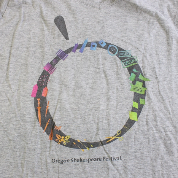 2019 Oregon Shakespeare Festival Gray V-Neck T-Shirt Women's Size Large