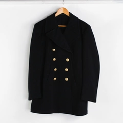 Vintage BAWI Men's 40 Blue United States Military Naval 100% Wool Peacoat