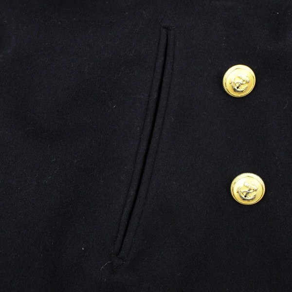 Vintage BAWI Men's 40 Blue United States Military Naval 100% Wool Peacoat