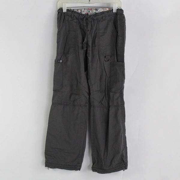 Koi by Kathy Peterson Gray Cargo Scrub Pants Women's XS Petite FLAW