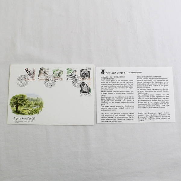 Lot Of 2 Sweden First Day Cover Endangered Species 1989 Butterflies 1993 