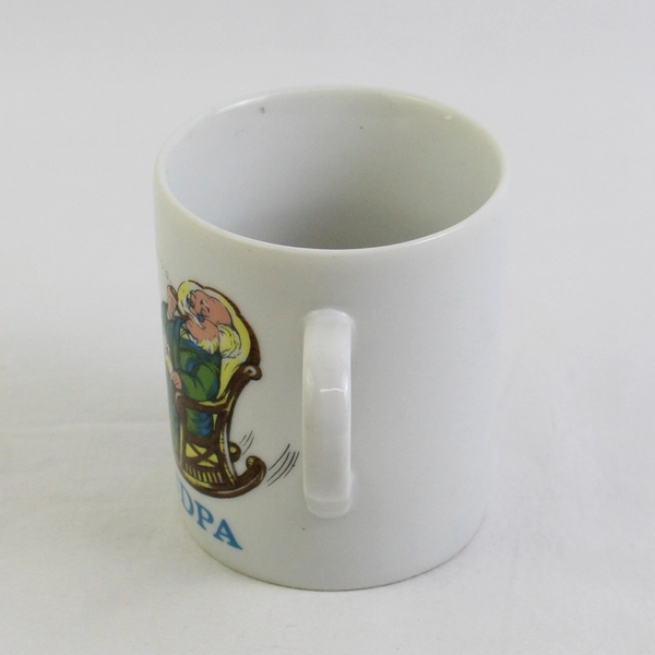 Unbranded White Ceramic Mug "If All Else Fails Ask Grandpa" Made In Japan 3.25"