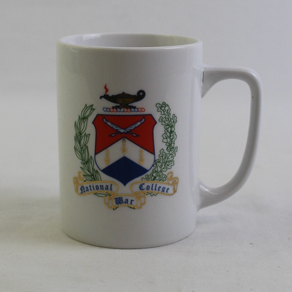 M Ware Linyi National War College White Ceramic Mug With Handle 4" Tall