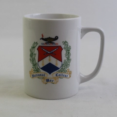 M Ware Linyi National War College White Ceramic Mug With Handle 4" Tall