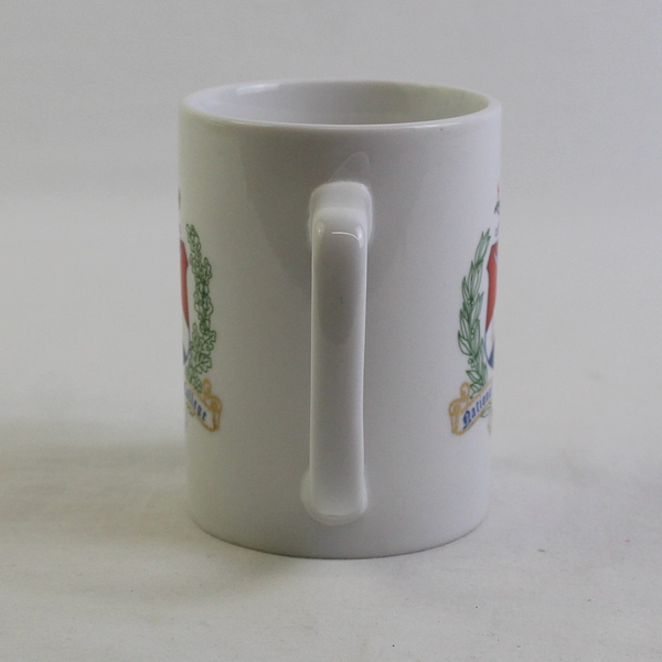M Ware Linyi National War College White Ceramic Mug With Handle 4" Tall