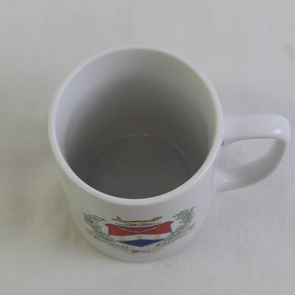 M Ware Linyi National War College White Ceramic Mug With Handle 4" Tall