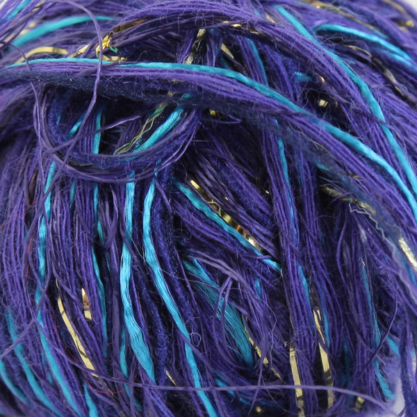 Lot of 6 Small Metallic Purple Blue Yarn Balls for Knitting Crocheting 2" Round