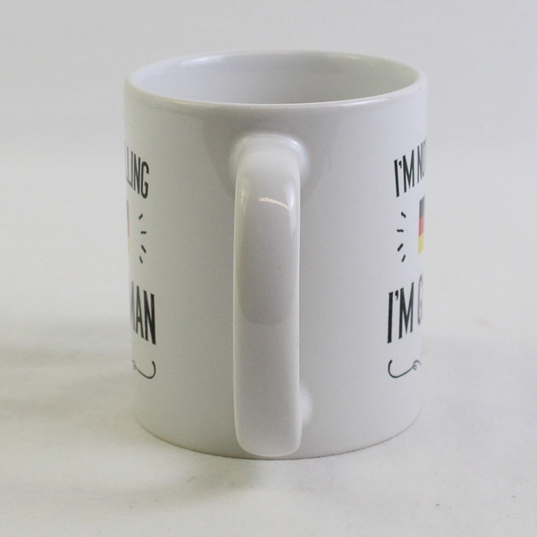 Orca Coating "I'm Not Yelling I'm German" White Ceramic Coffee Mug 4" Tall