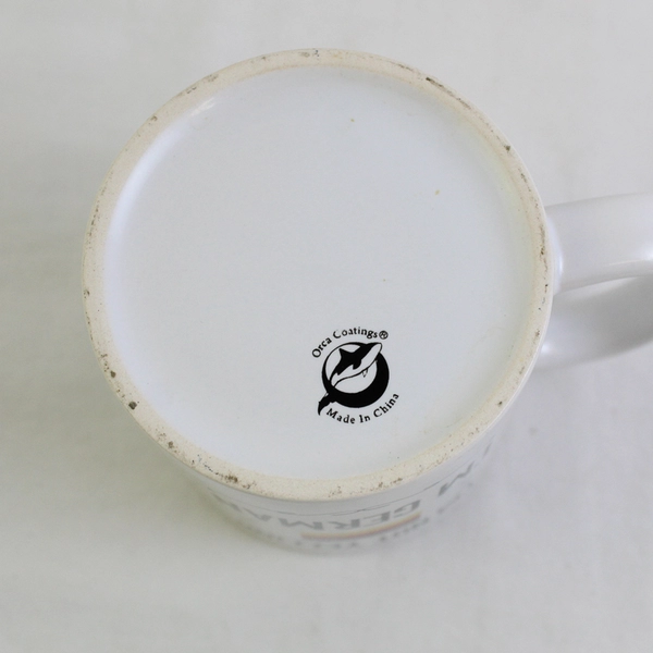 Orca Coating "I'm Not Yelling I'm German" White Ceramic Coffee Mug 4" Tall