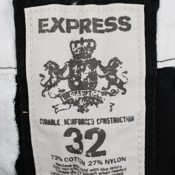 Express Black Flat-Front Cotton Blend Shorts Men's Size 32
