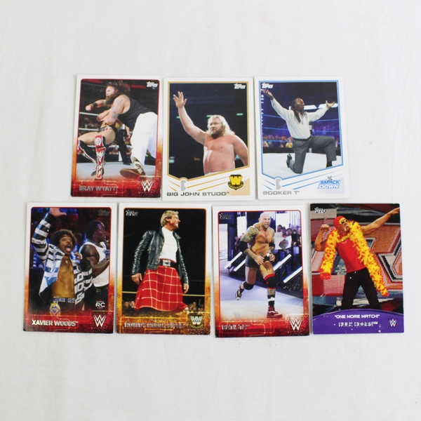 Lot Of 7 Topps WWE Wrestling Trading Cards 2013 2015 Hogan Batista Piper Wyatt