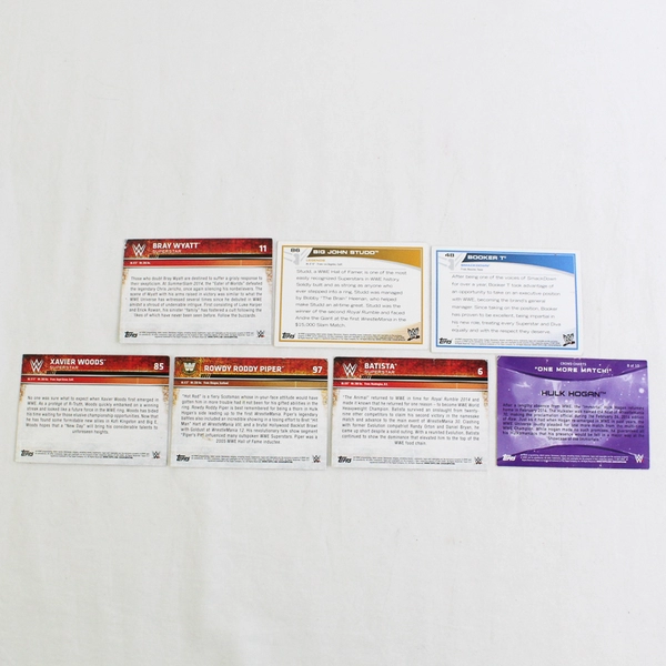 Lot Of 7 Topps WWE Wrestling Trading Cards 2013 2015 Hogan Batista Piper Wyatt