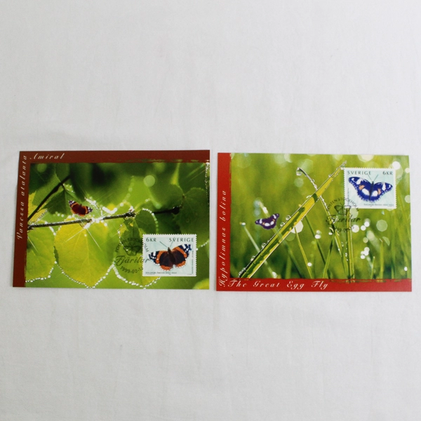 Set Of 4 Sweden Maximum Card Postcards Butterflies 2012