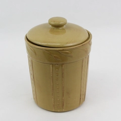 2001 Signature Sorrento Debby Segura Large Wheat Gold Ceramic Canister 