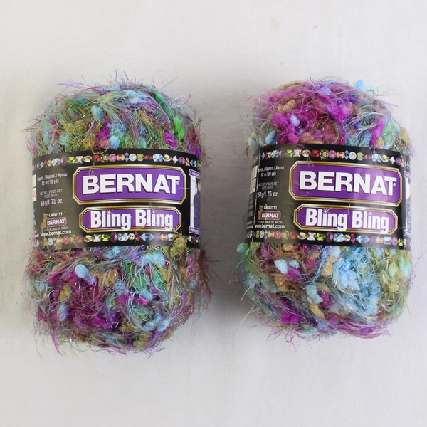 Lot of 2 Bernat Bling Bling Yarn Skeins, Sassy Sparkle 161065 New