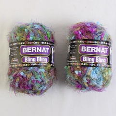 Lot of 2 Bernat Bling Bling Yarn Skeins, Sassy Sparkle 161065 New