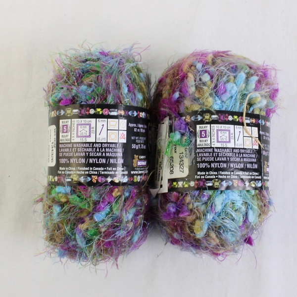 Lot of 2 Bernat Bling Bling Yarn Skeins, Sassy Sparkle 161065 New