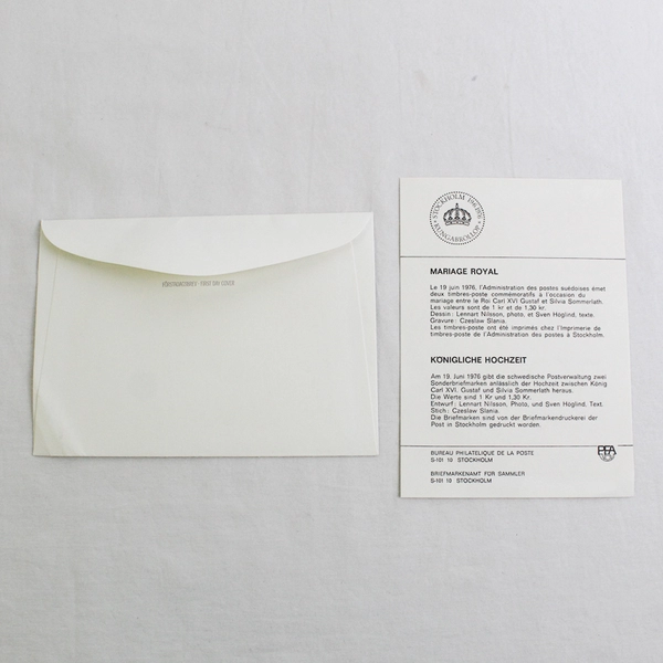 Sweden First Day Cover King Gustaf Royal Wedding 1976 FDC